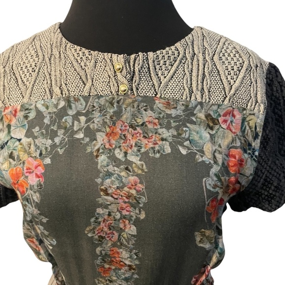 Anthropologie AilantoPatchwork, Floral, Gray, Size 6 - Picture 5 of 12
